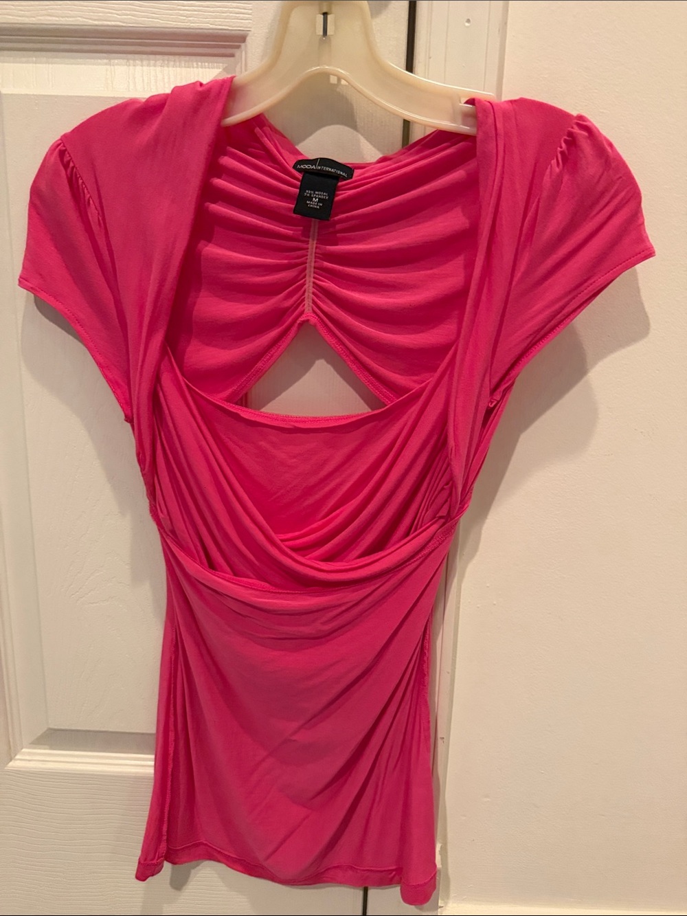 Miss International Hot Pink Ruched Backless Dress